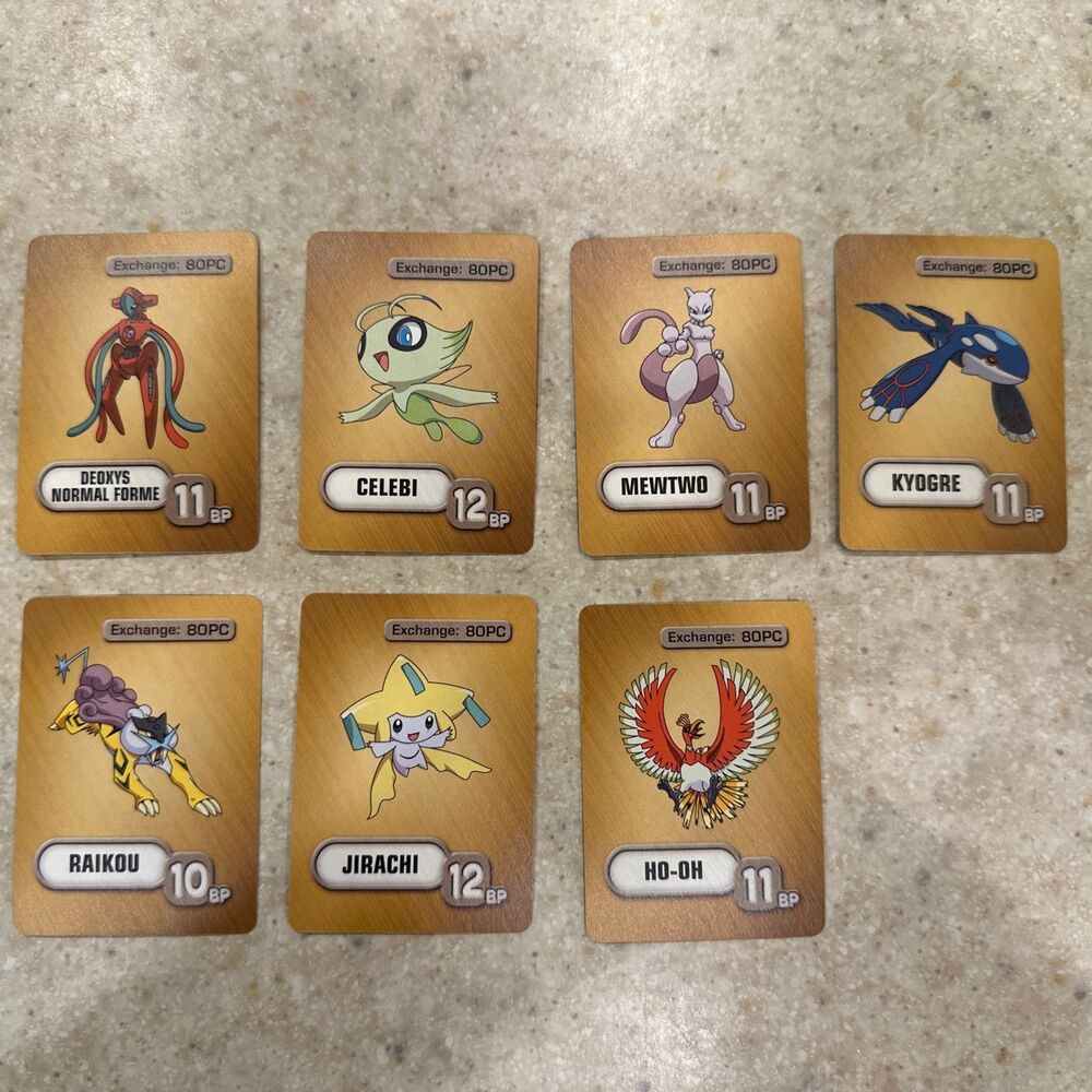 2005 Pokemon Master Trainer Board Game Gold Character Card Rare Lot Of 7